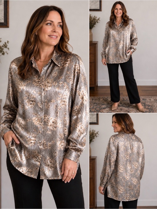 Notations Tops - NOTATIONS Woman Floral Button Front Blouse | Relaxed Fit